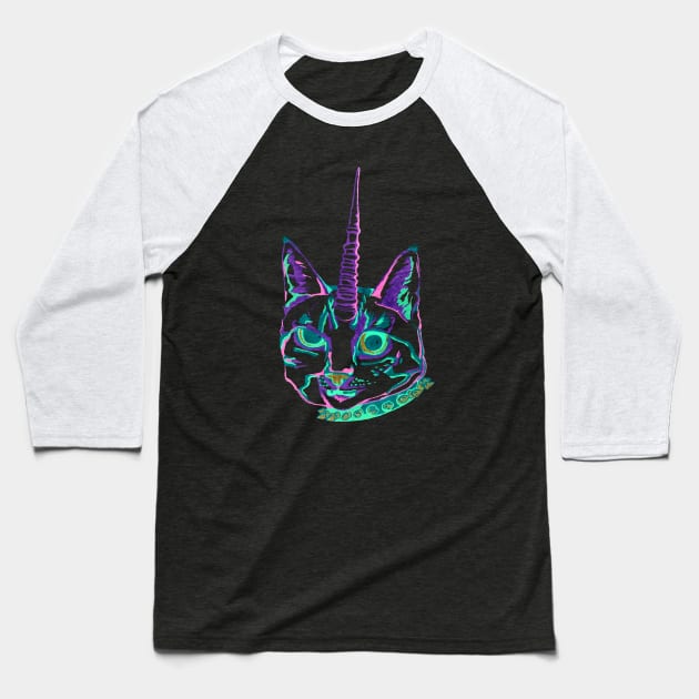 Punk Caticorn Baseball T-Shirt by RaLiz